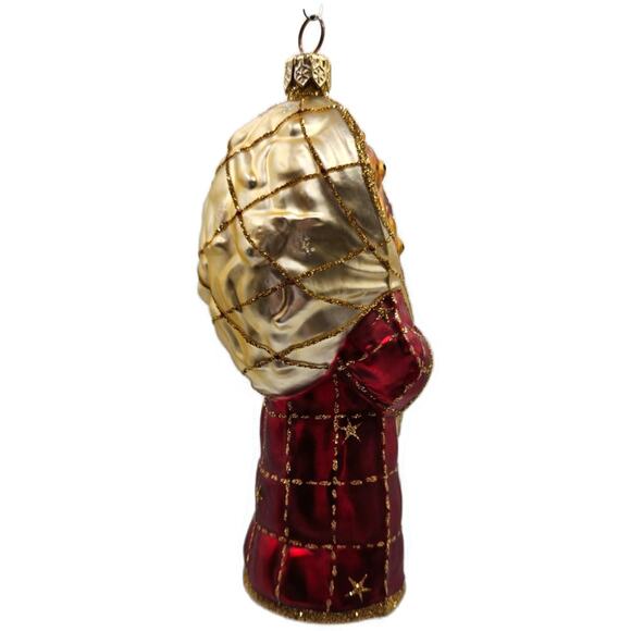 Patricia Breen Roosevelt Santa Red Glittered Stars Teddy Bear Christmas Ornament - Picture 9 of 11